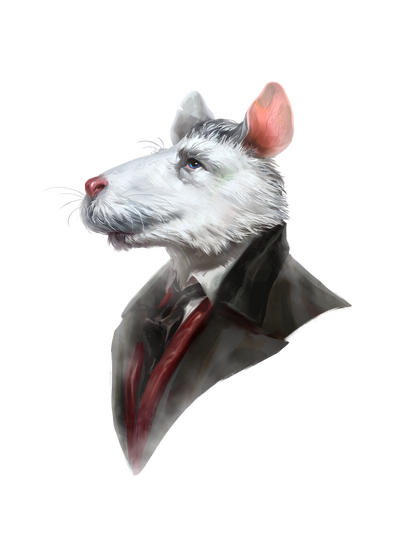 Wat Ryshel (he/him), trans ysoki butler. 