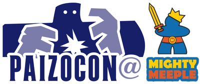 PaizoCon@ Mighty Meeple logo