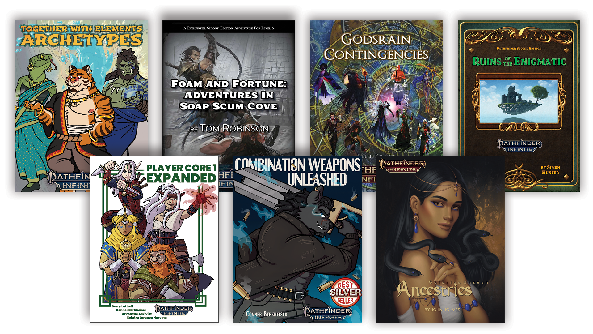 A spread of the covers for the Infinite Masters