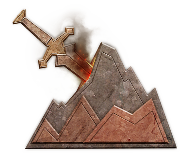 artist Jeff Carlisle: The religious symbol of Gorum: a sword driven into a mountain