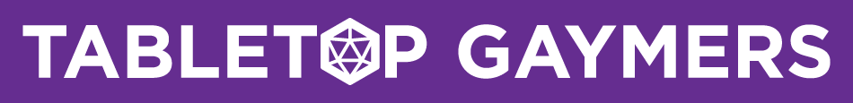 Tabletop Gaymers Logo: white text over purple background