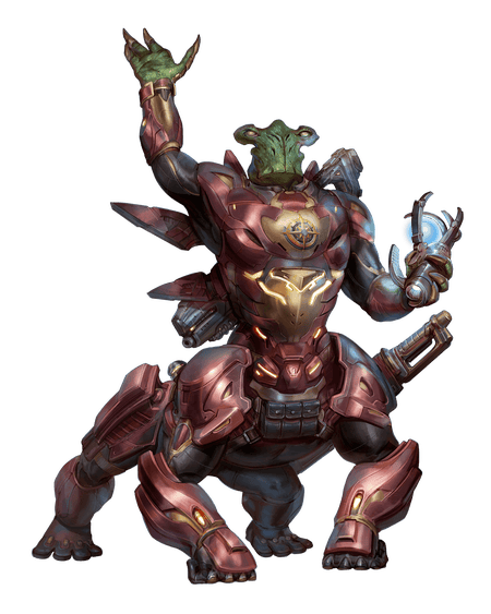 First Seeker Sarmak, artist Mirco Paganessi: First Seeker Sarmak, izalguun leader of the Starfinder Society, stands dressed in high-tech armor while examining an alien device.