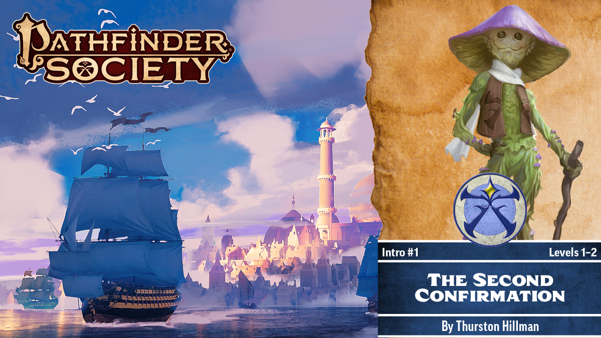 Pathfinder Society The Second Confirmation. Large ships sailing away from a city with a large tower in the background