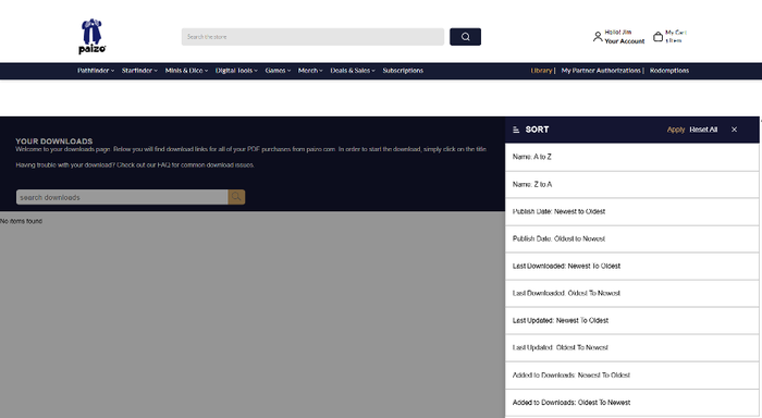 Screenshot of the New Digital Library UI
