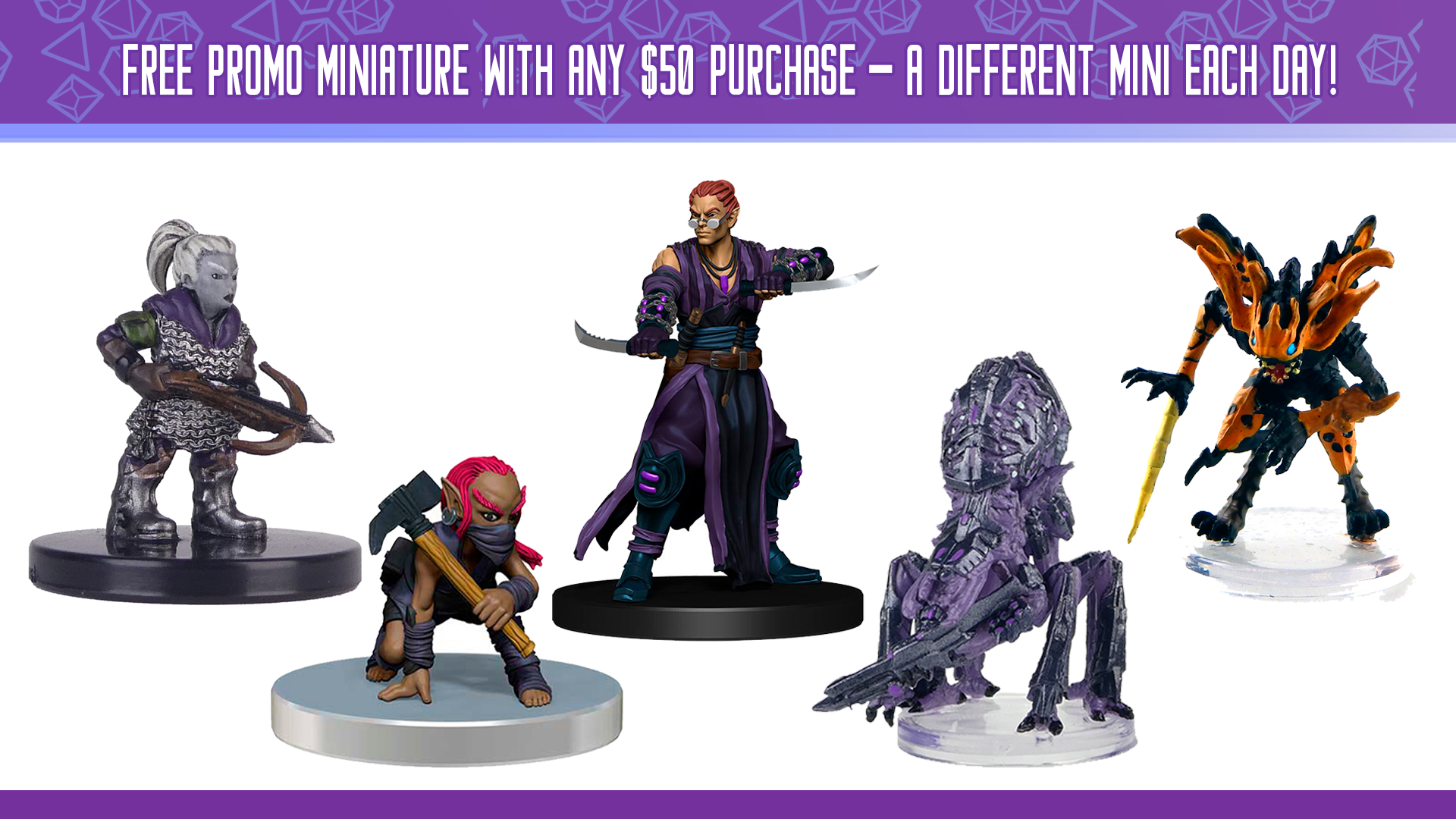 The five minis which will be available as promotional items.