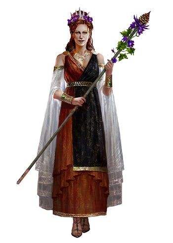 Art by Tuan Duong Chu, a woman dressed in a red and black dress with white shawl 