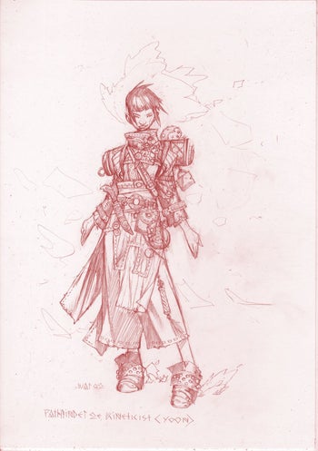 Yoon, the iconic kineticist. Sketch by Wayne Reynolds