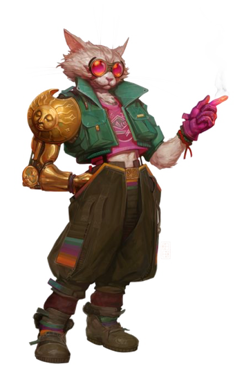 full body illustration of iconic Solarian, Dae