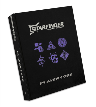 Starfinder Second Edition Player Core: a dark purple cover with silver embellished logo and text