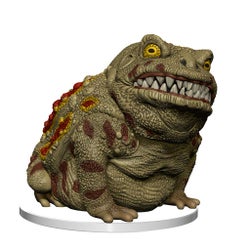 Giant Toad mini figure:  a large toad with red and yellow spots along its back with a mouth full of sharp teeth