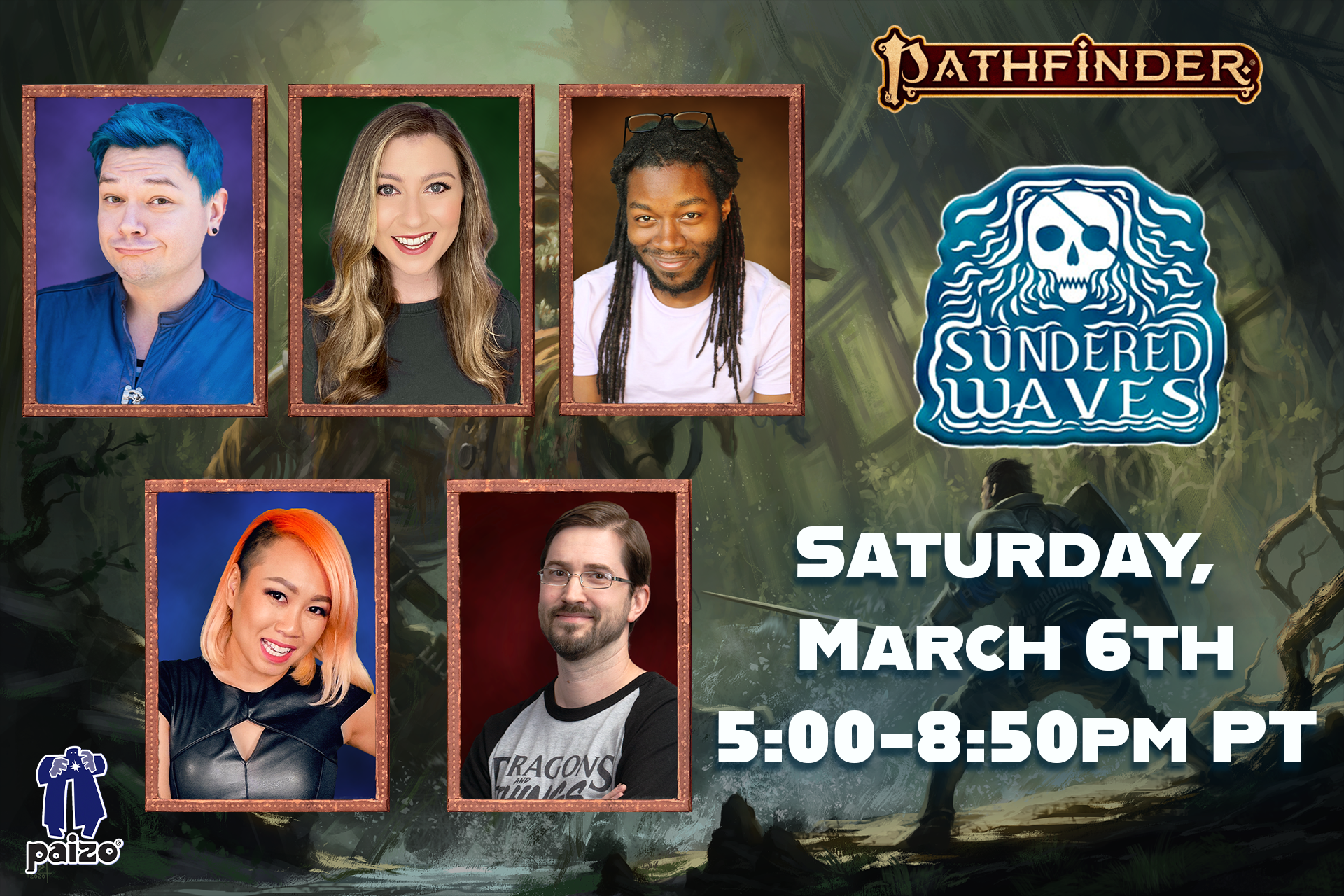 Pathfinder Sundered Waves cast headshots