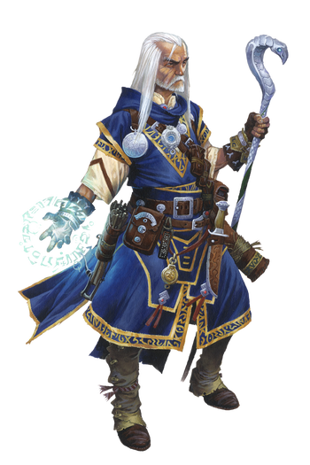 Pathfinder Iconic, human wizard, Ezren