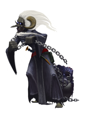 Artist Josef Kucera: Aslynn pulls along her cauldron with silver chains as it overflows with a dark liquid containing stars and nebulas