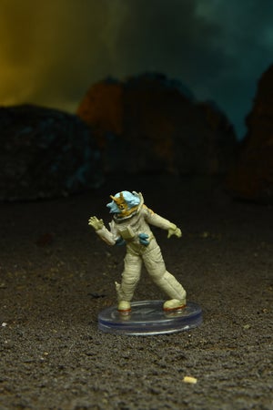Mini Figure of a Nihili, an undead alien in a classic spacesuit reaching out for their next victim
