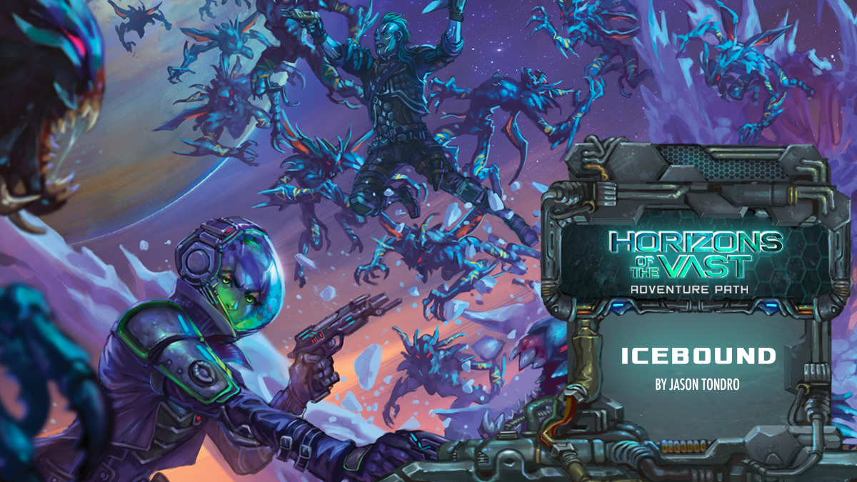 Cover Art by Rodrigo Gonzalez Toledo. Starfinder Horizons of the Vast Adventure Path: Icebound
