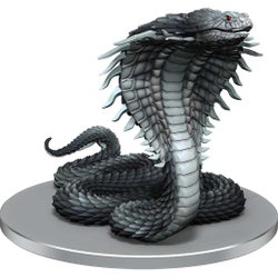 Emperor Cobra Mini figure: A large, rearing, grey cobra with spiked scales and deep red eyes