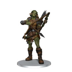 Wood Giant Mini figure: a green skinned giant in leather armor, holding a bow and arrow at the ready