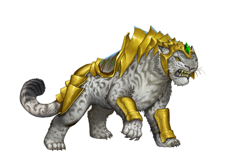 Art by Firat Solhan : Droogami, mythic companion, dressed in armor