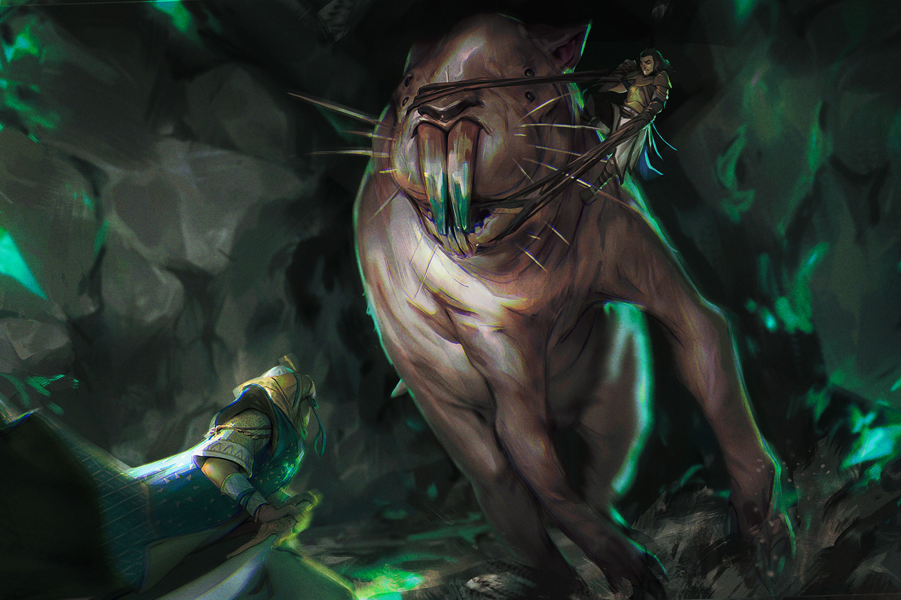 Illustration by João Fiuza: iconic fighter Valeros, riding on the back of a giant Shuln