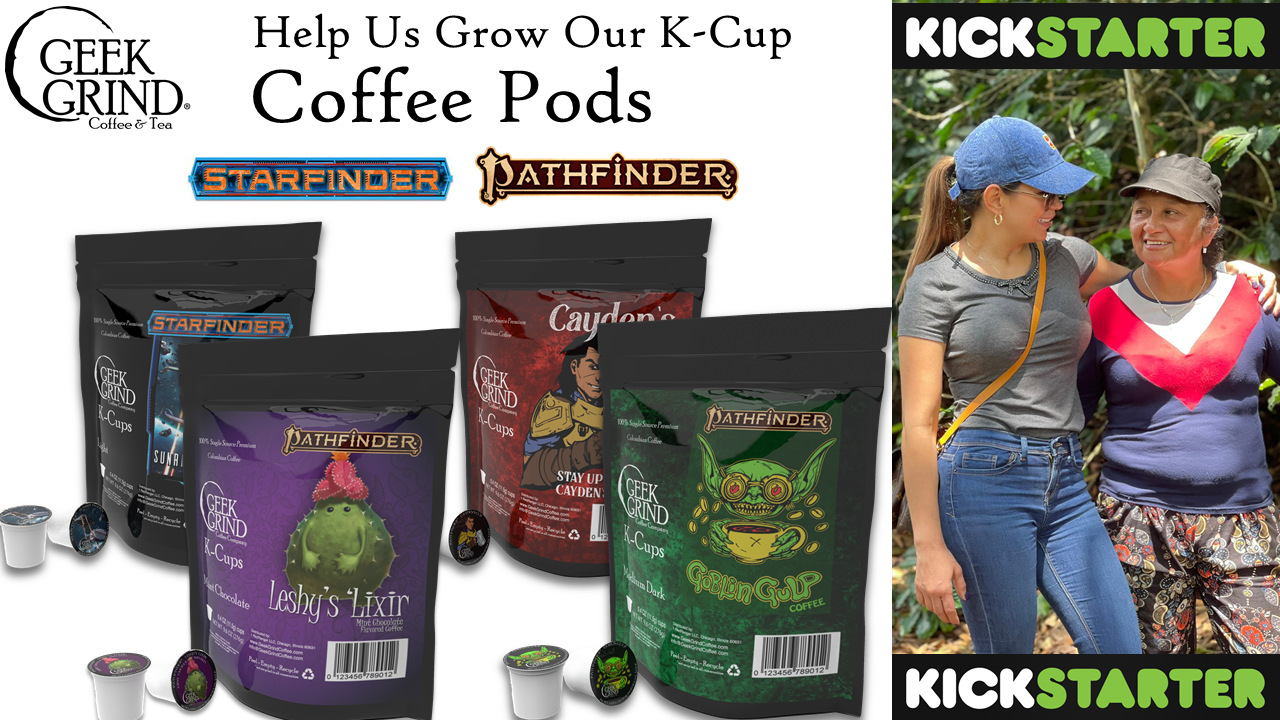 Geek Grind Coffee Coffee pods kickstarter banner