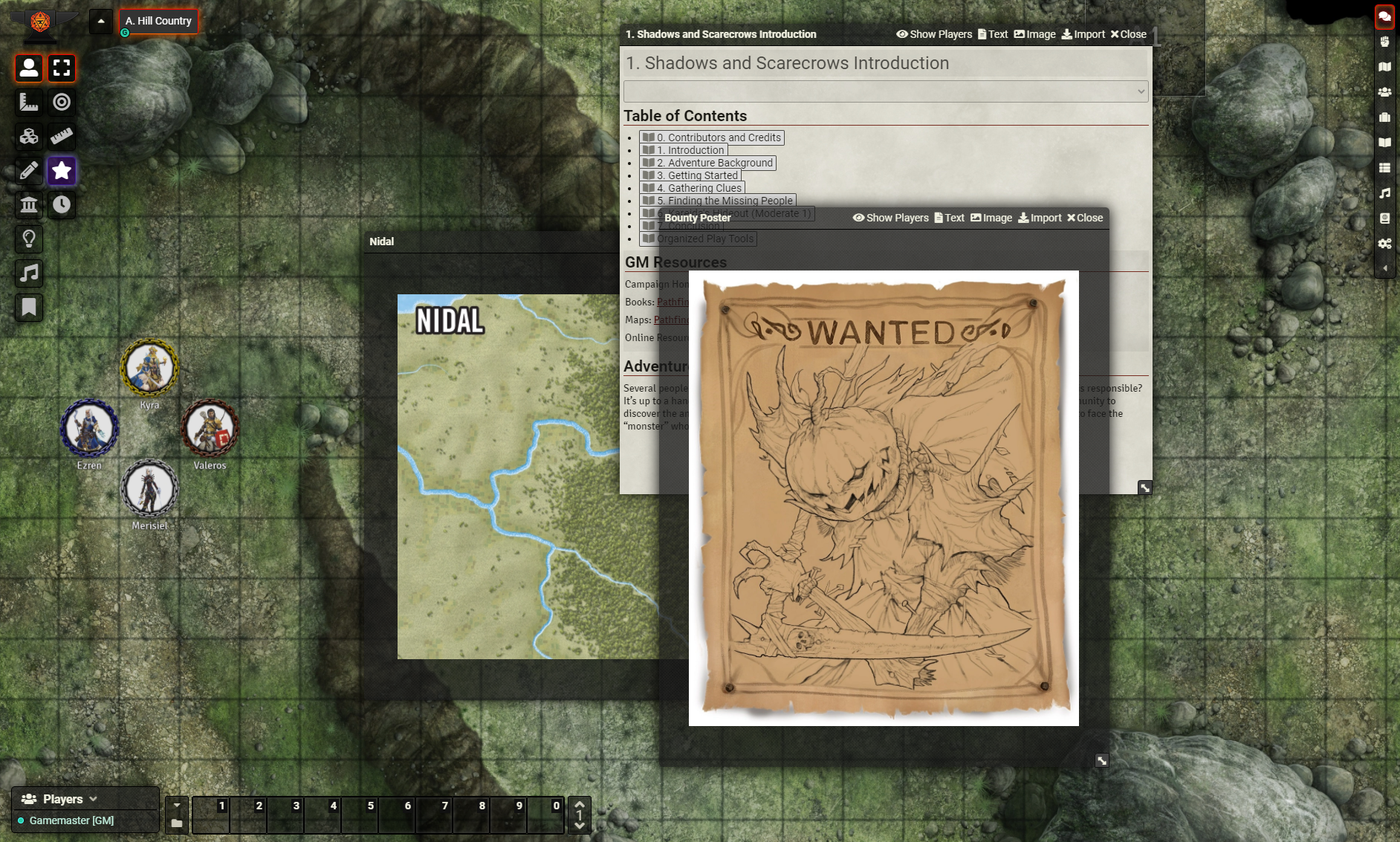A Foundry Module Sample with flip mats, icons, and pop up module art