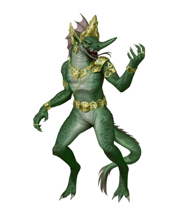 A makari lizardfolk (art by Guilherme Nery) 