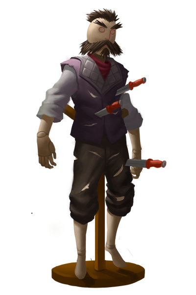 Artist Alecksander Ribeiro: Training dummy resembling Ambrus Valsin