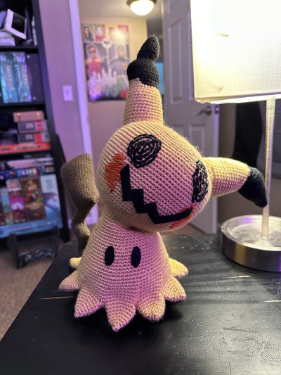 Mimikyu, crocheted by Maya Coleman
