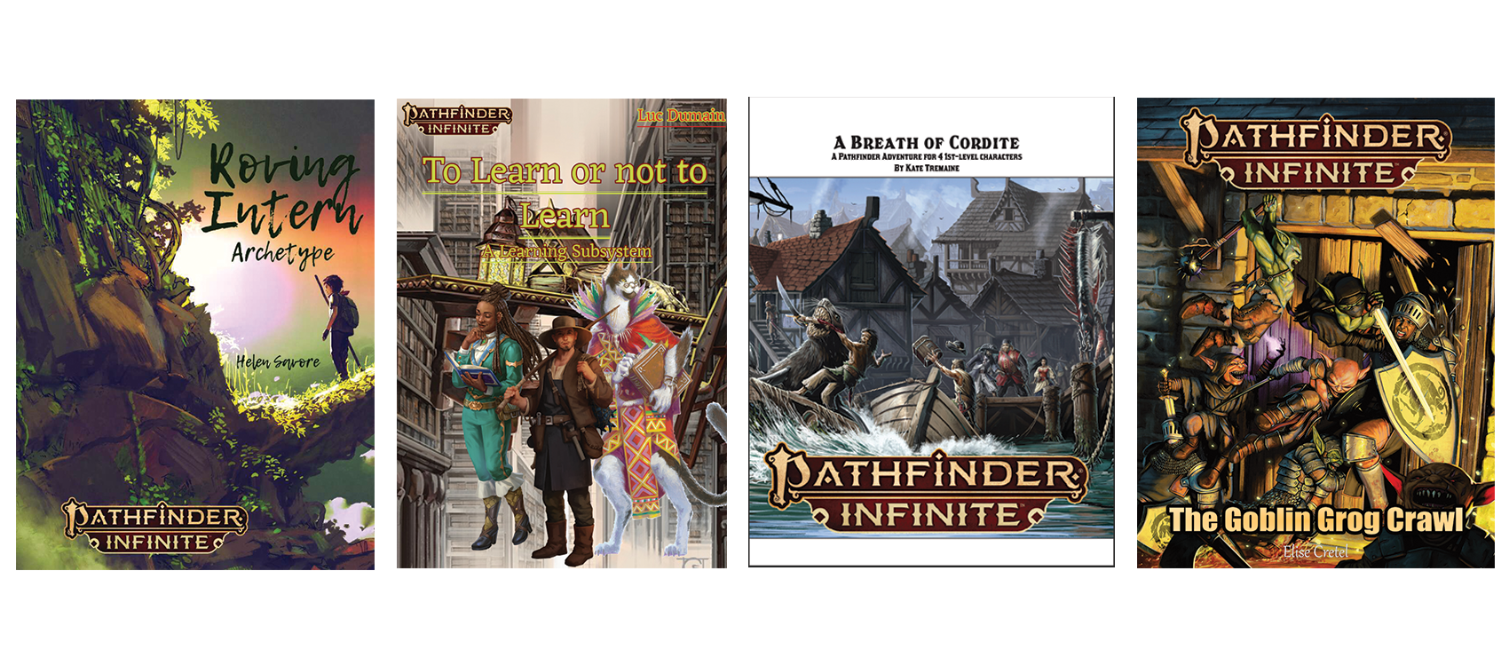 A spread of the covers for the Infinite Game Jam
