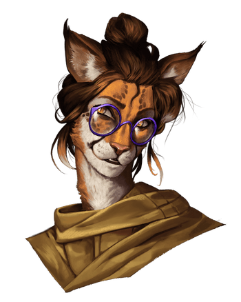 Eshga, artist Sebastian Rodriguez : A pahtra woman with her hair in a messy bun and wearing purple spectacles