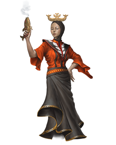 A member of the seafaring Nisama people (art by Riley Spalding)