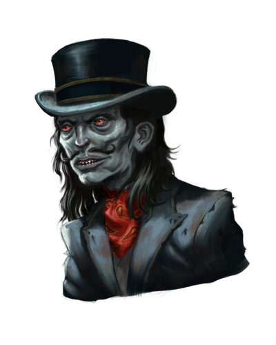 artist Alecksander Ribeiro : Lord Walsam Calendrieu in his signature top hat and cravat