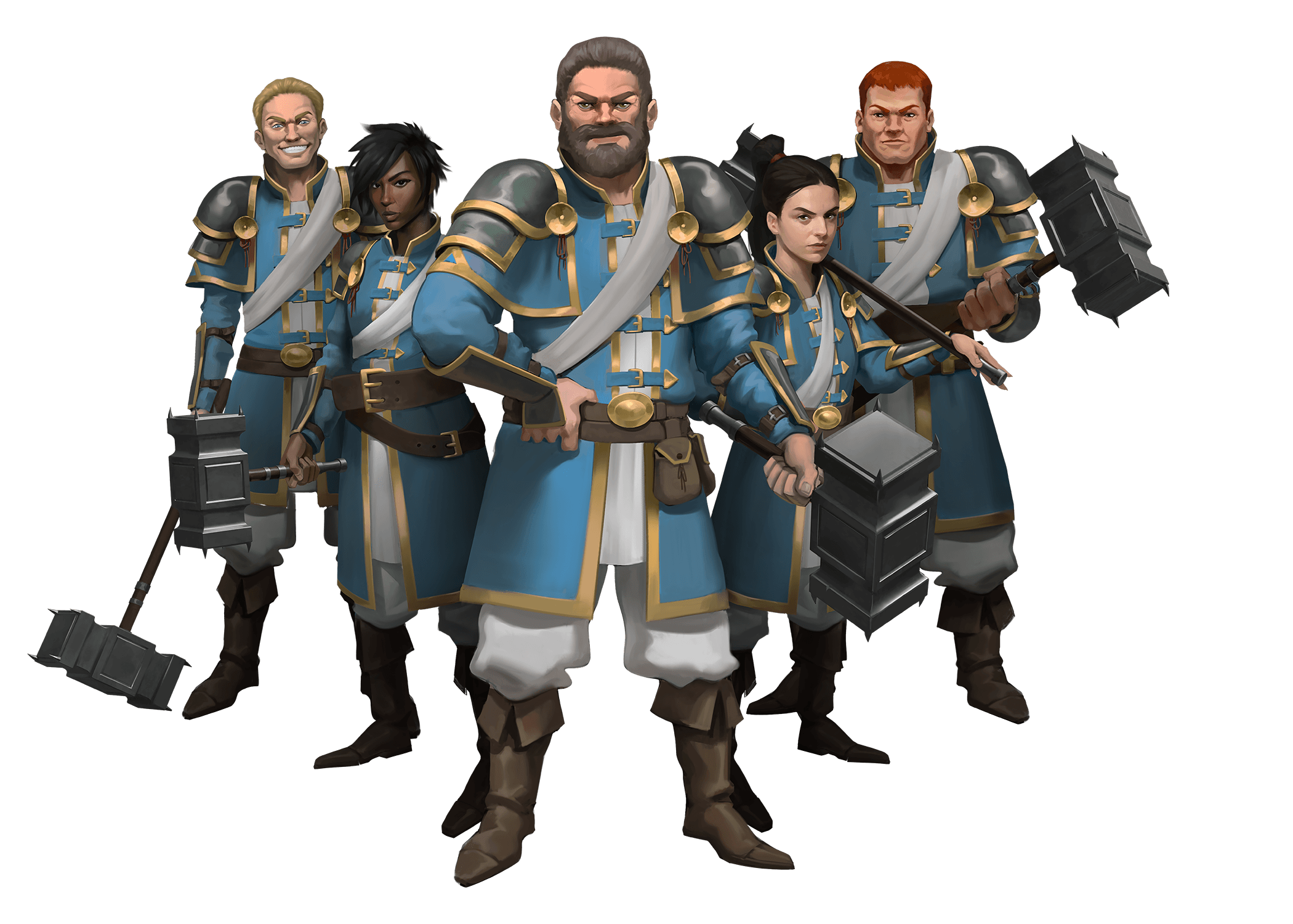 Augustana Irregulars, artist Felipe Fornitani : A troop of Andoren sappers is ready to bust open enemy fortifications, as well as the enemies themselves