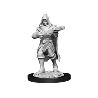 A miniature of a hooded human rogue wielding a crossbow