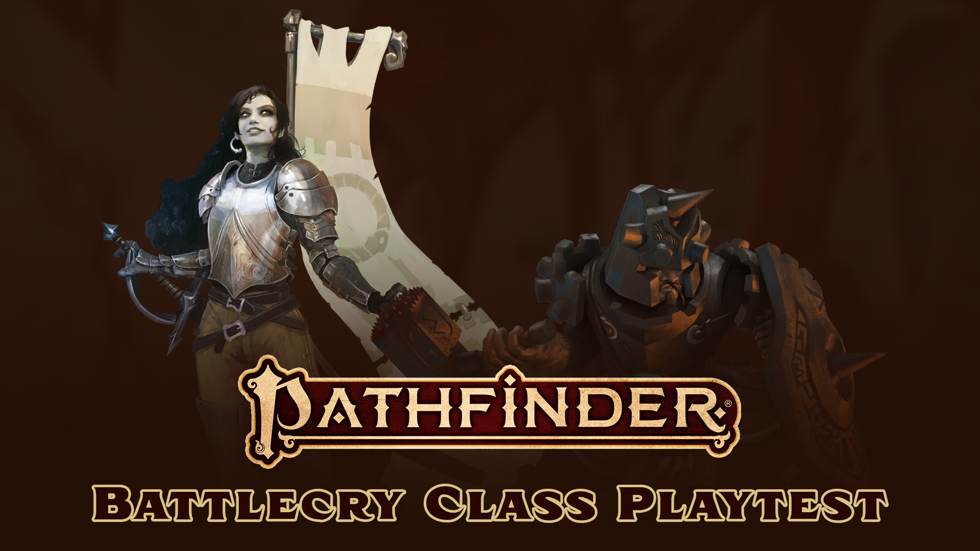 Pathfinder Second Edition Battlecry Class Playtest featuring art of the Commander and the Guardian