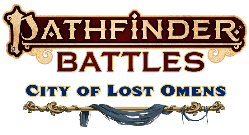Pathfinder Battles City of Lost Omens text logos