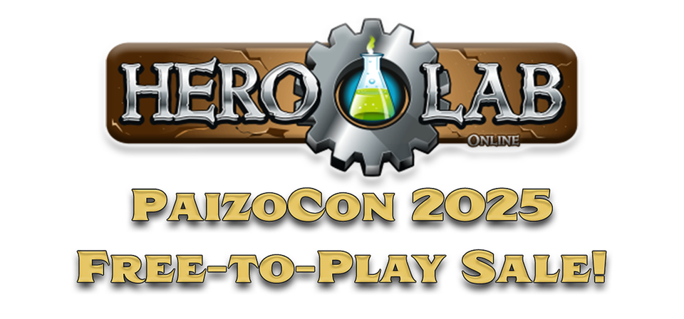 HeroLab PaizoCon 2025 Free-To-Play Sale!